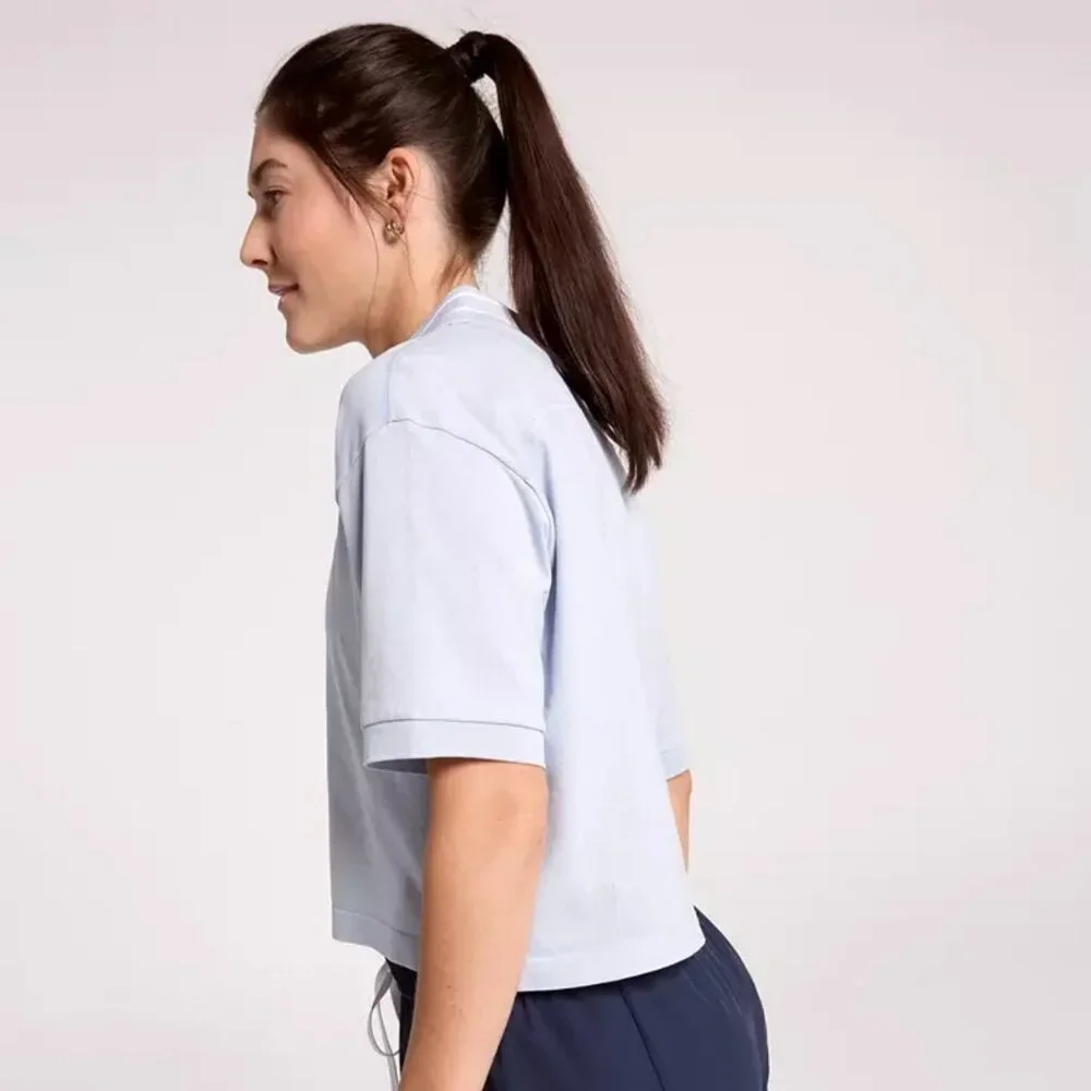 Calia Women's Seamless Tipped Polo in Pale Blue NWT - Picture 4 of 12